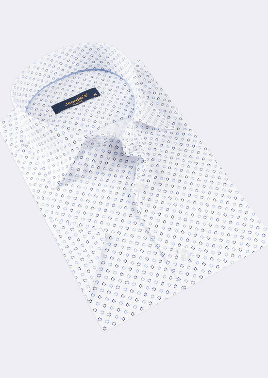 White - Navy Short Sleeve Shirt