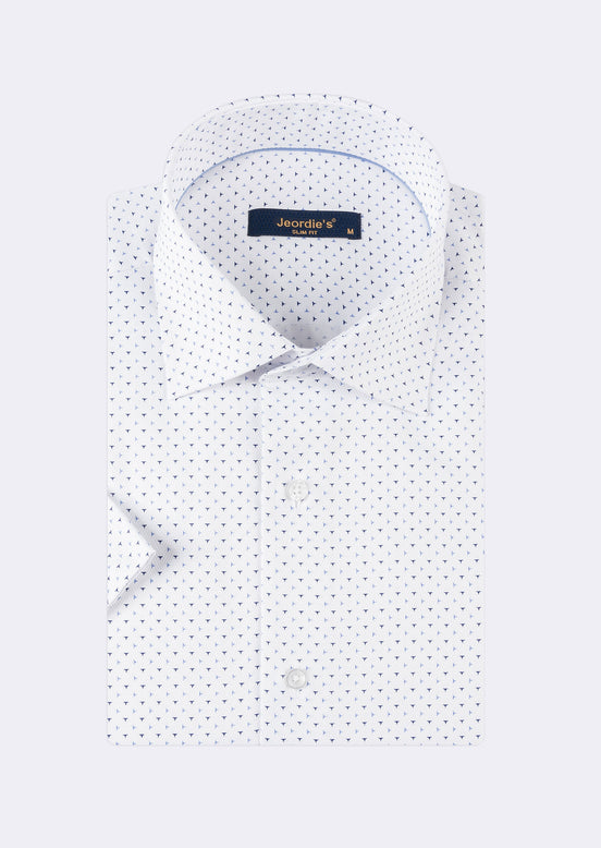 White - Navy Short Sleeve Shirt