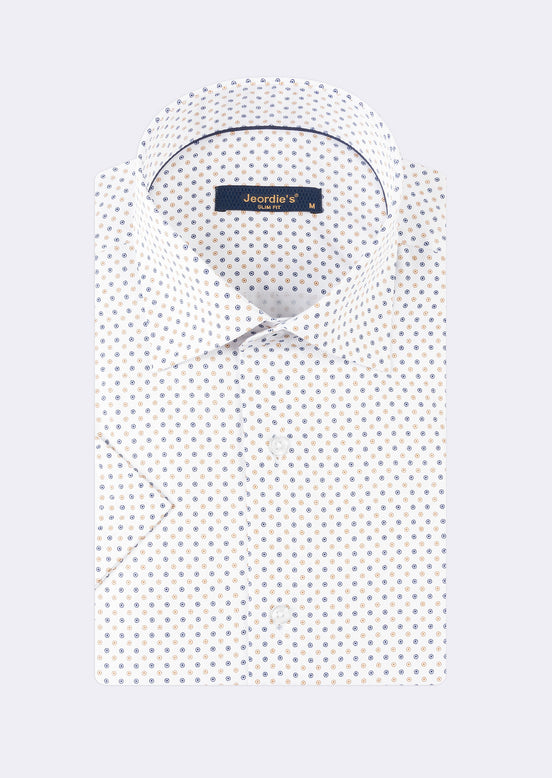 White - Beige Short Sleeve Shirt