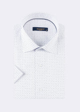 White - Blue Short Sleeve Shirt