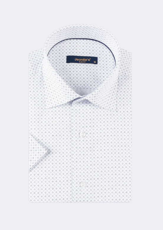 White - Blue Short Sleeve Shirt