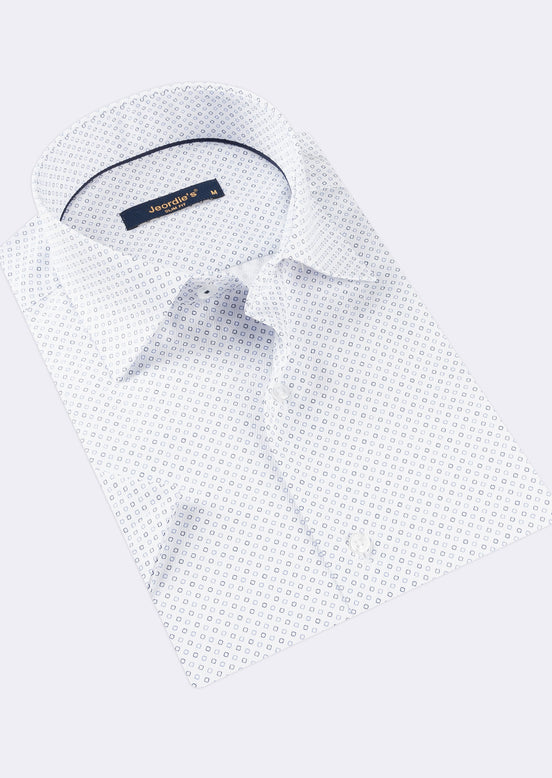 White - Blue Short Sleeve Shirt