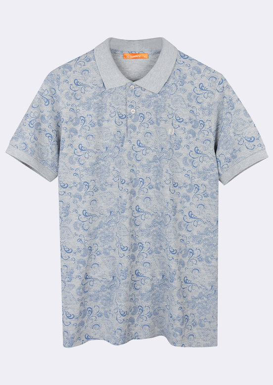 Grey Melange Polo T-Shirt