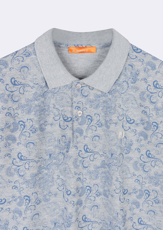 Grey Melange Polo T-Shirt