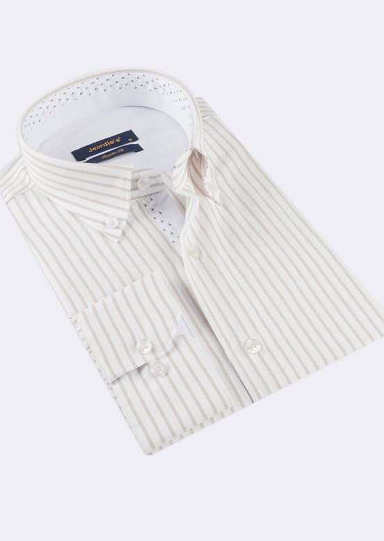 White - Beige Long Sleeve Shirt