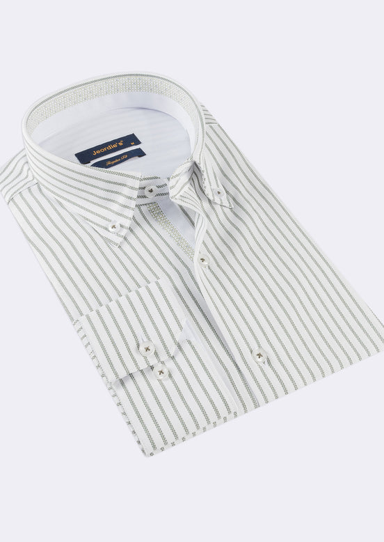 White - Khaki Long Sleeve Shirt