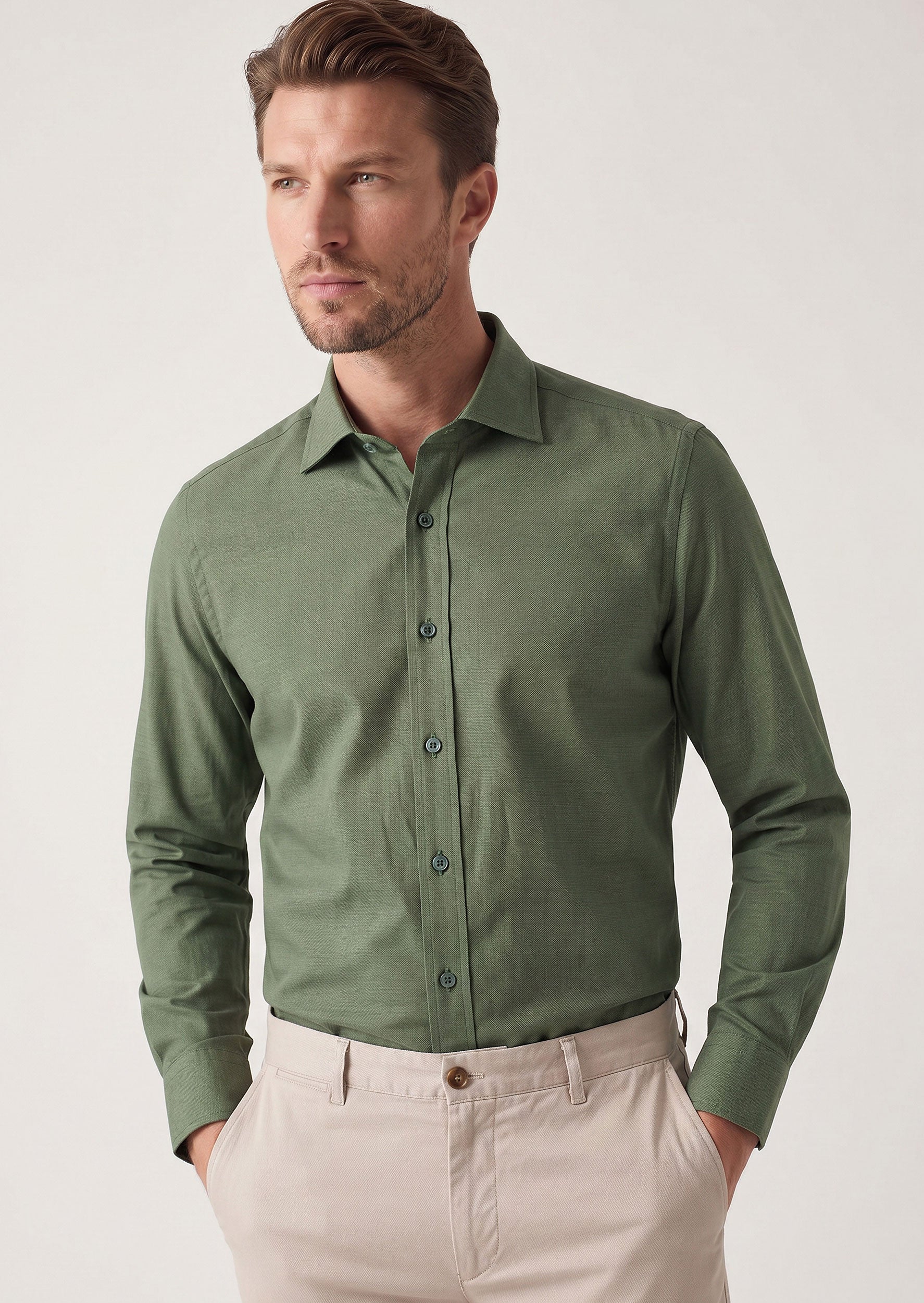 Green Plain Shirt