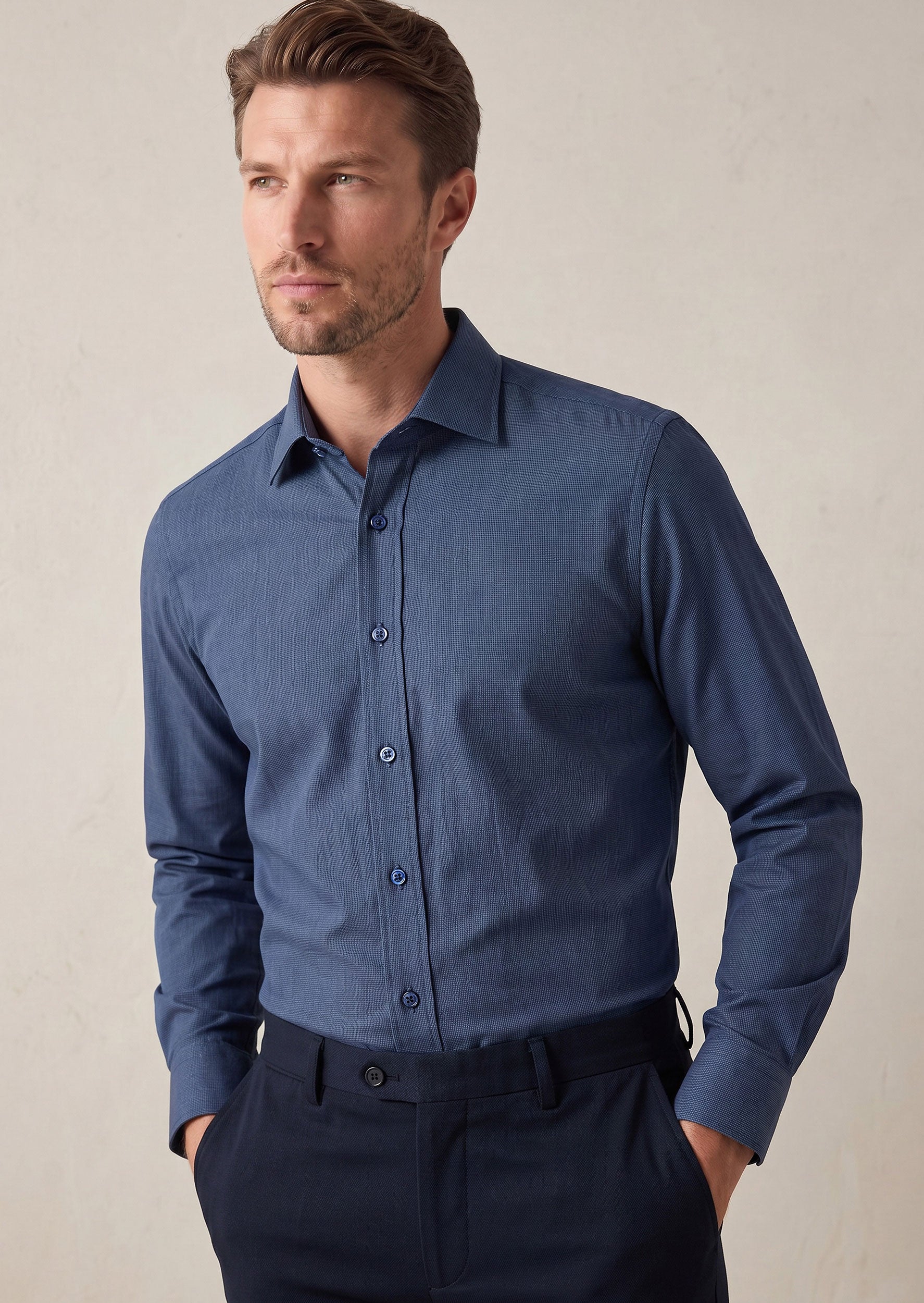 Light Navy Plain Shirt