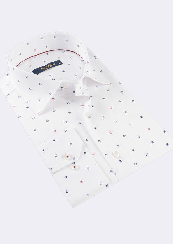 White - Burgundy Long Sleeve Shirt