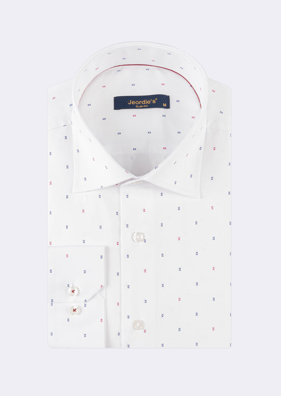 White - Burgundy Long Sleeve Shirt