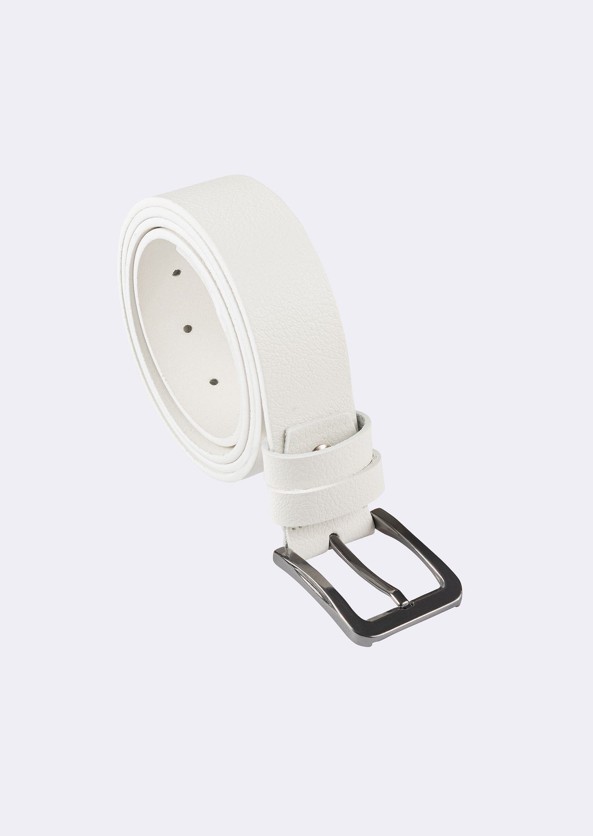 White Leather Belt