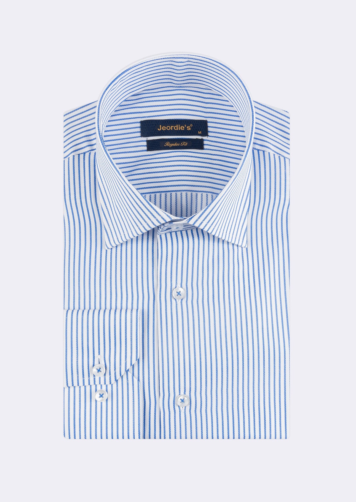 White - Sax Blue Long Sleeve Shirt