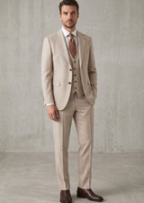 Beige Three-Piece Suit