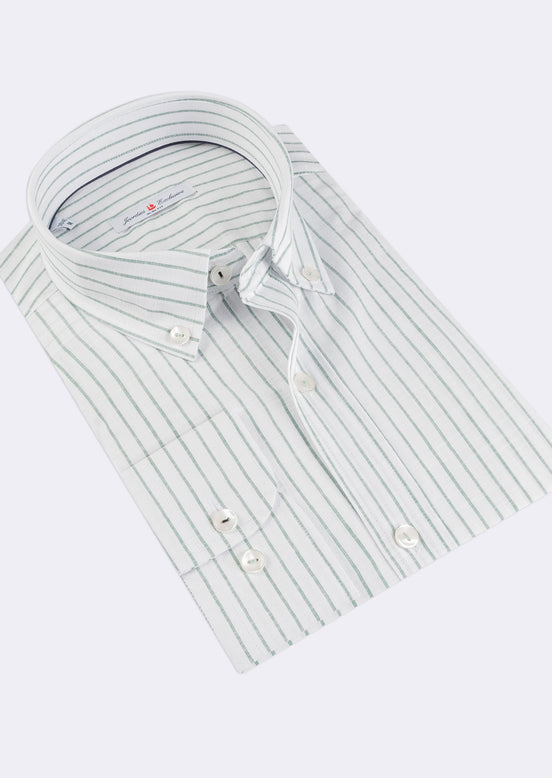White - Green Long Sleeve Shirt