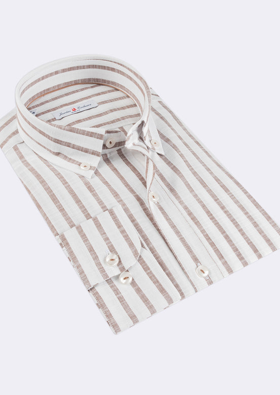 White - Brown Long Sleeve Shirt