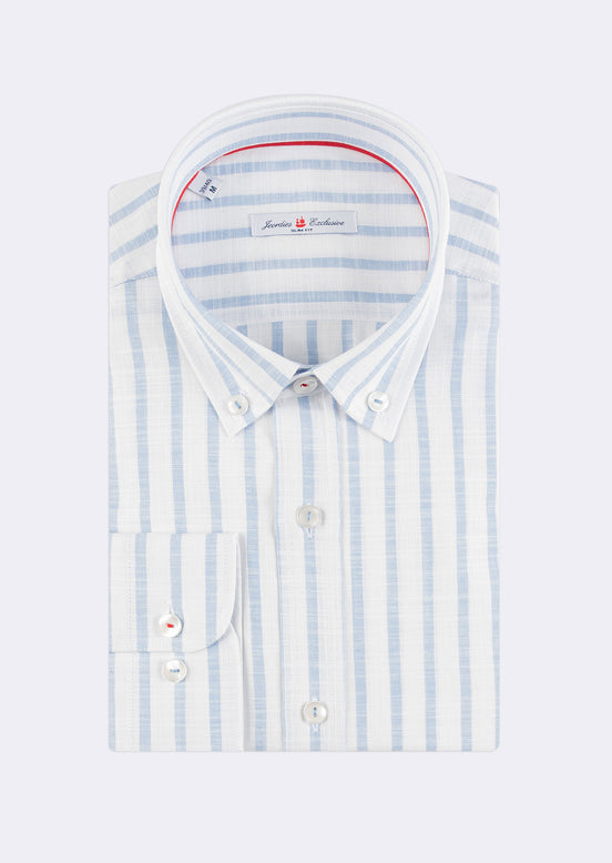 White - Blue Long Sleeve Shirt