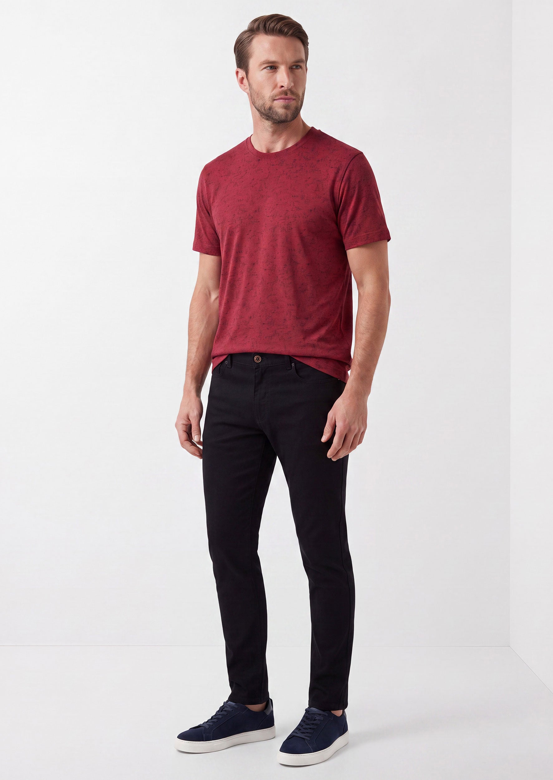 Burgundy Crew Neck T-shirt