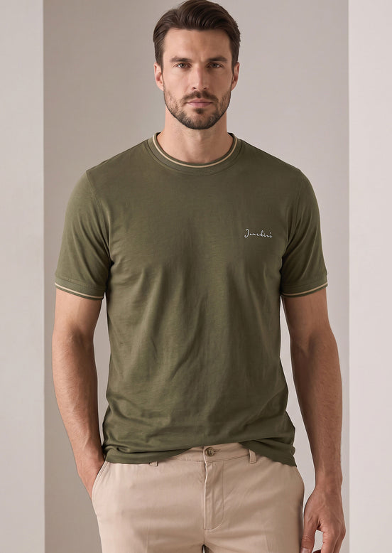 Khaki Crew Neck T-shirt