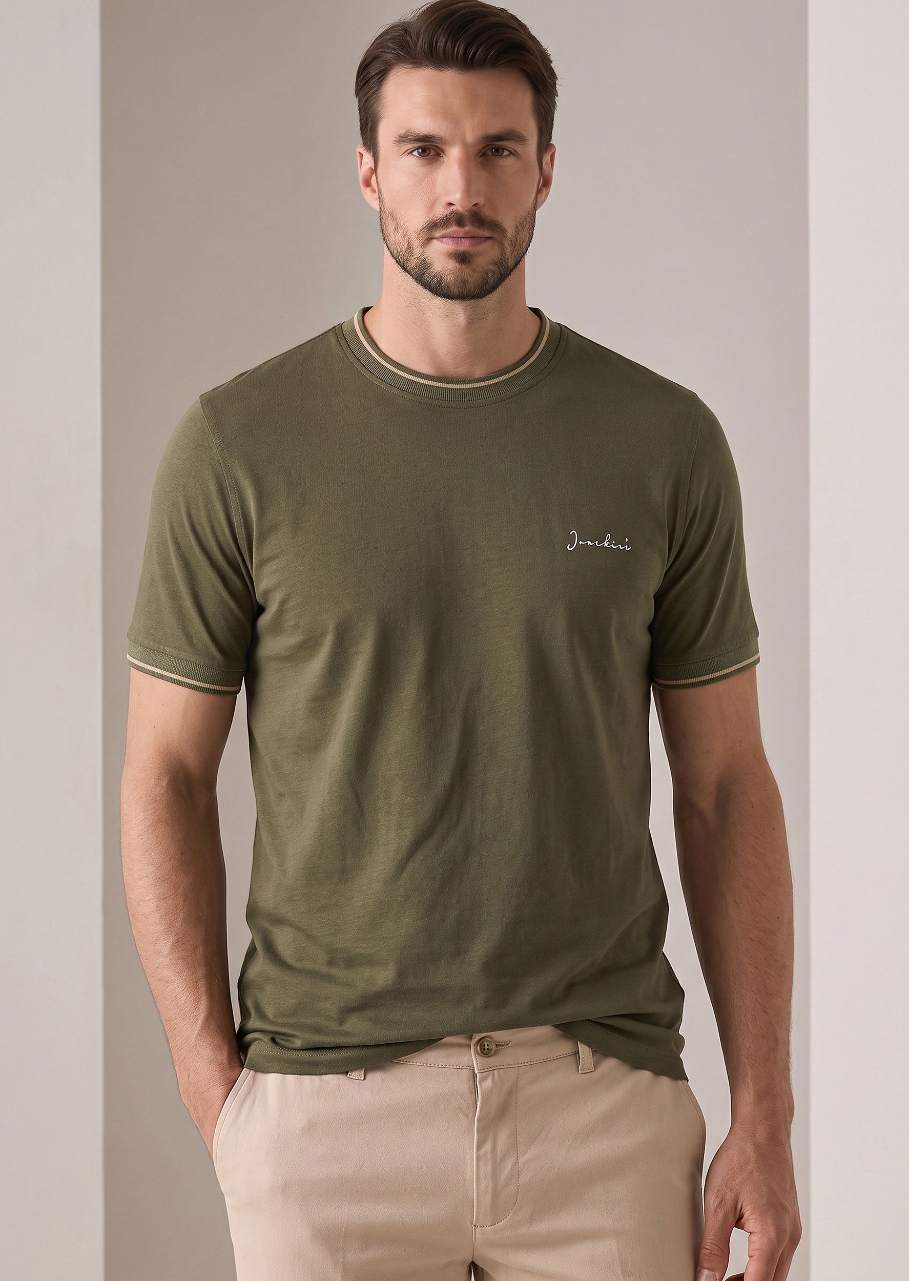 Khaki Crew Neck T-shirt