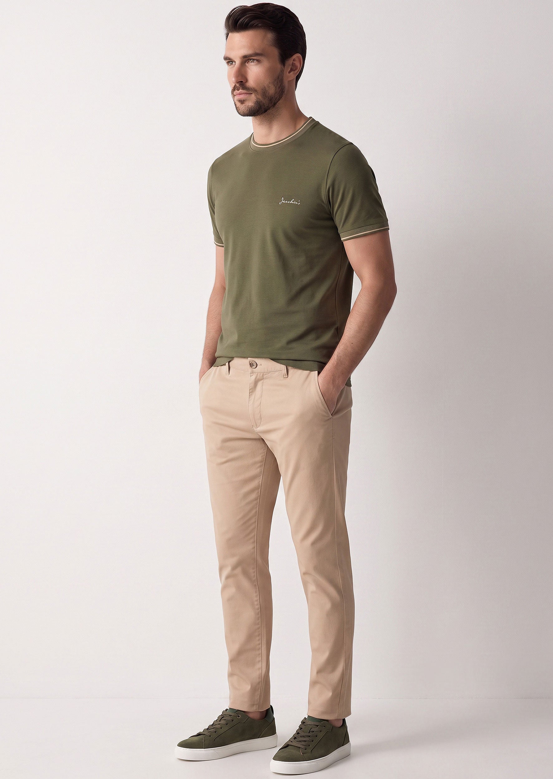 Khaki Crew Neck T-shirt