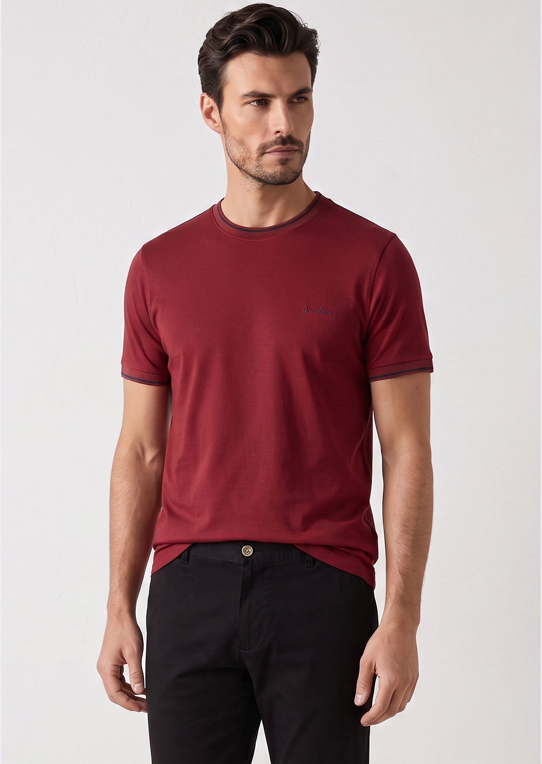 Burgundy Crew Neck T-shirt