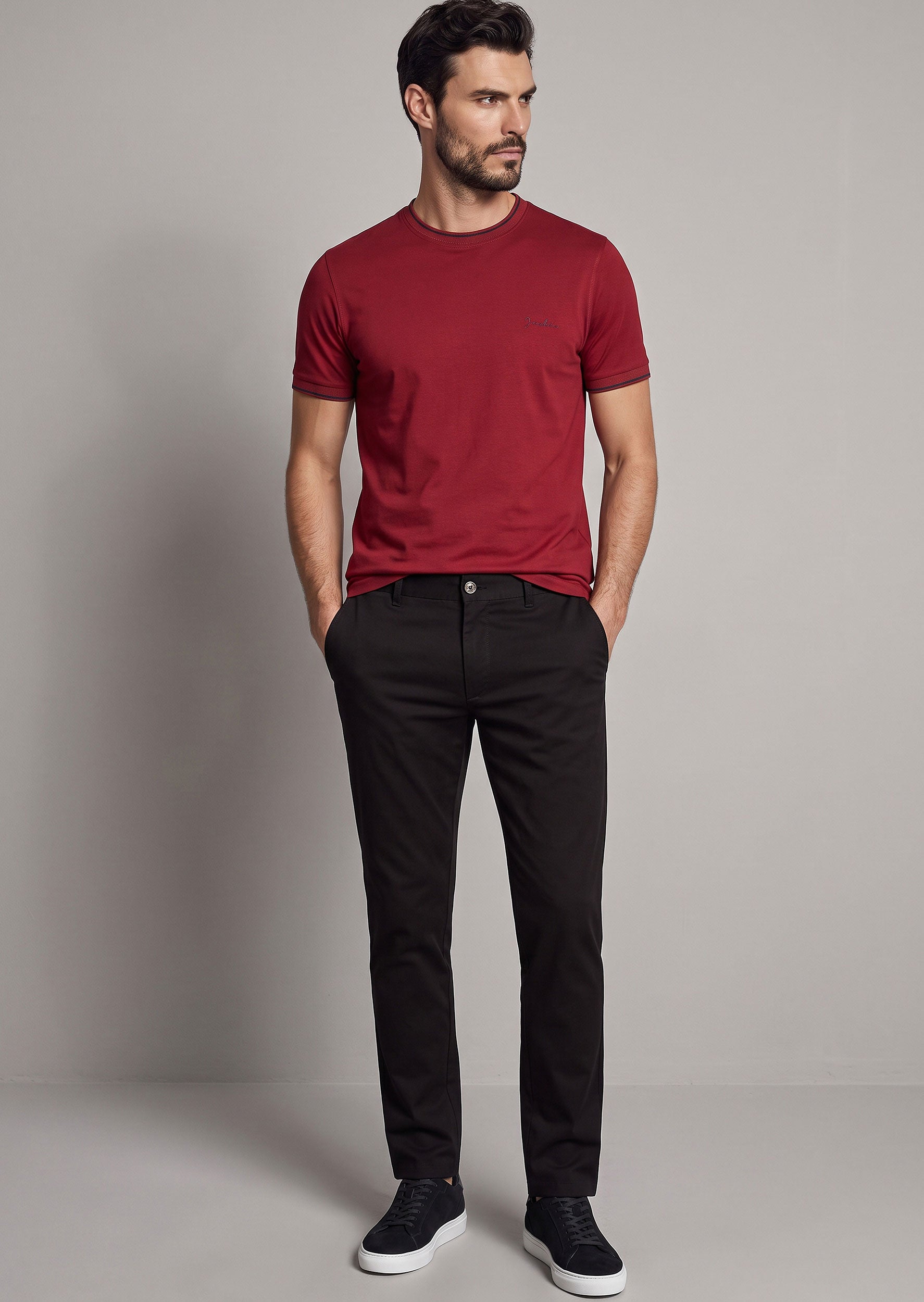 Burgundy Crew Neck T-shirt