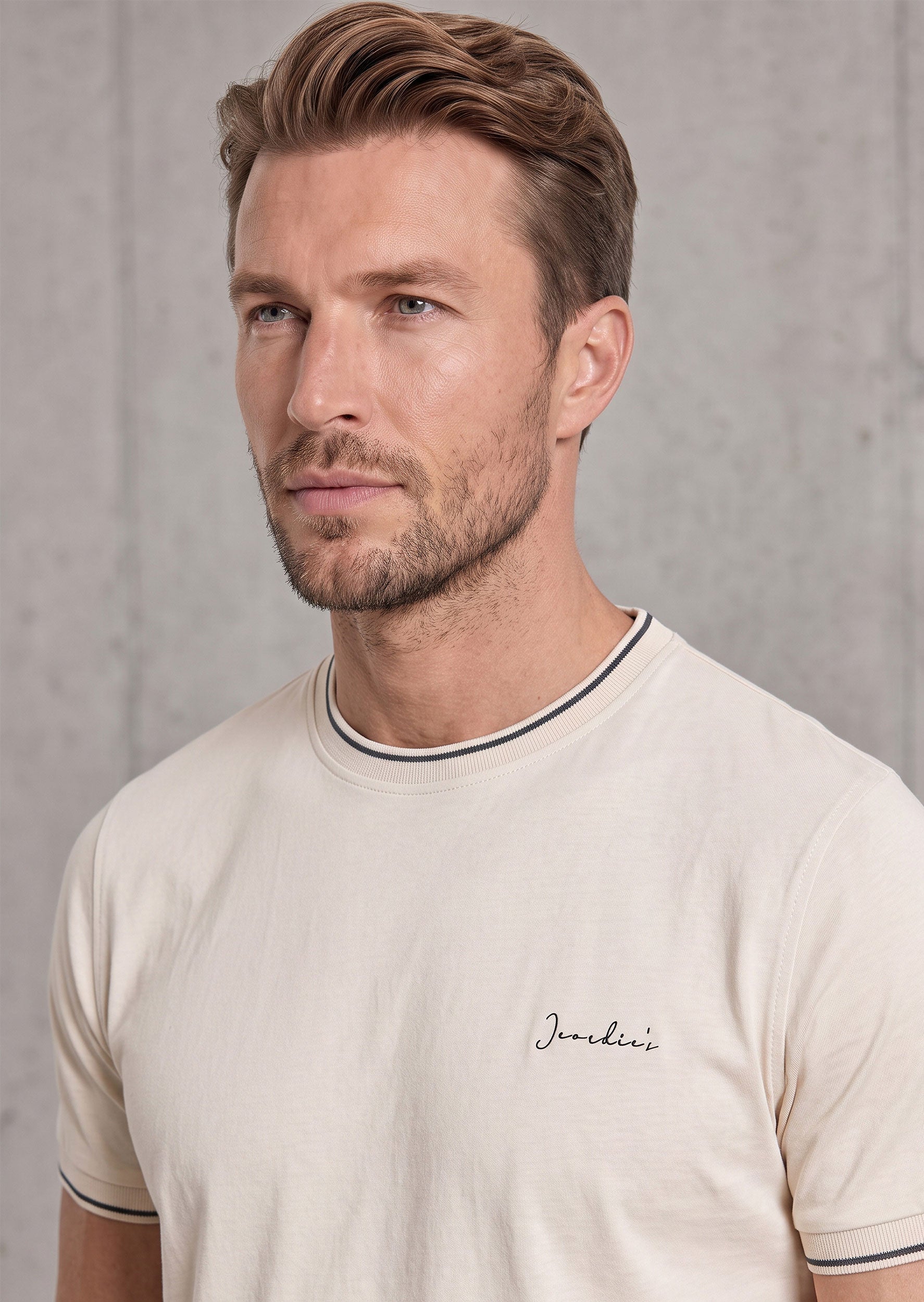 Light Beige Crew Neck T-shirt