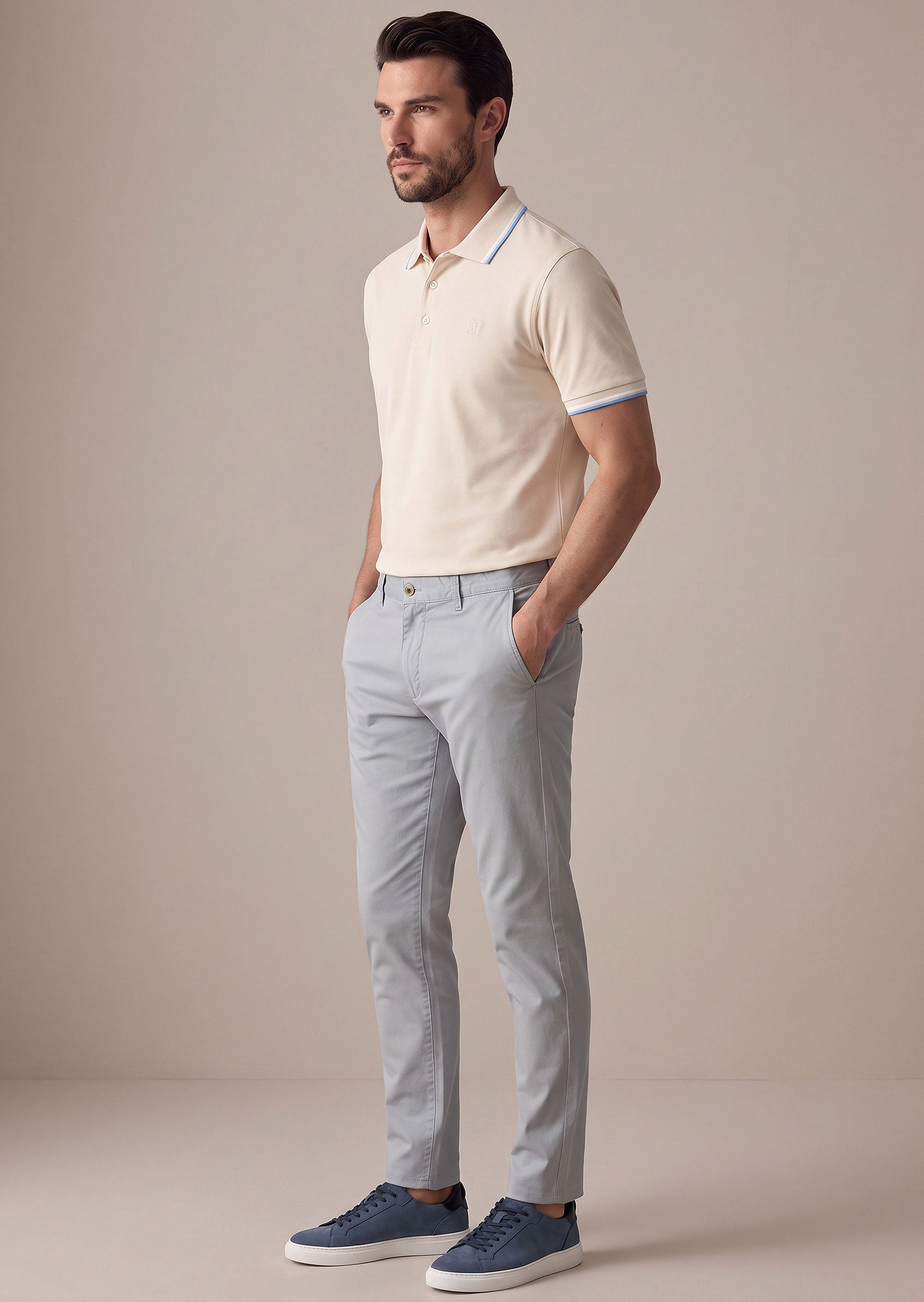 Light Beige Polo T-Shirt