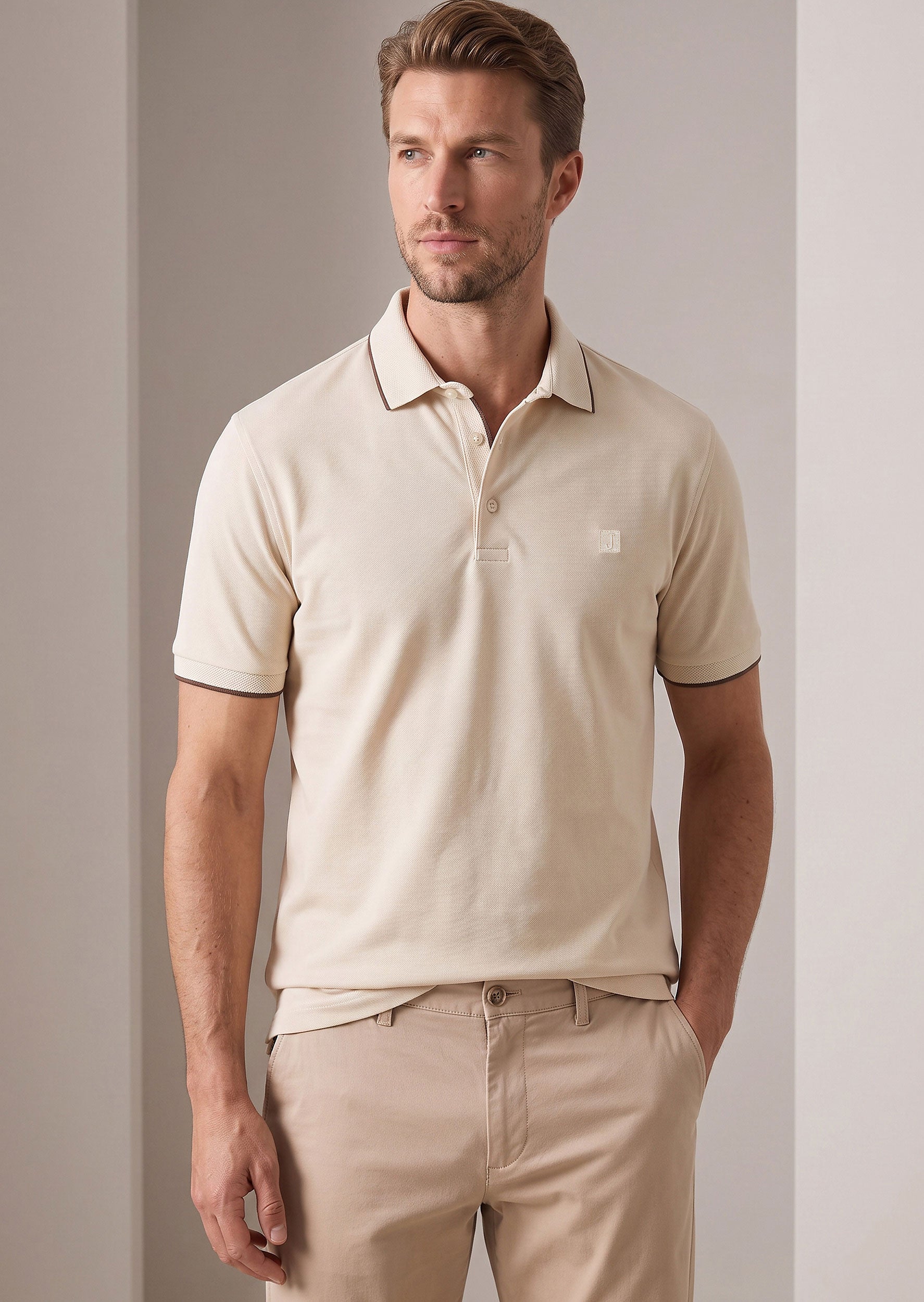 Light Beige Polo T-Shirt