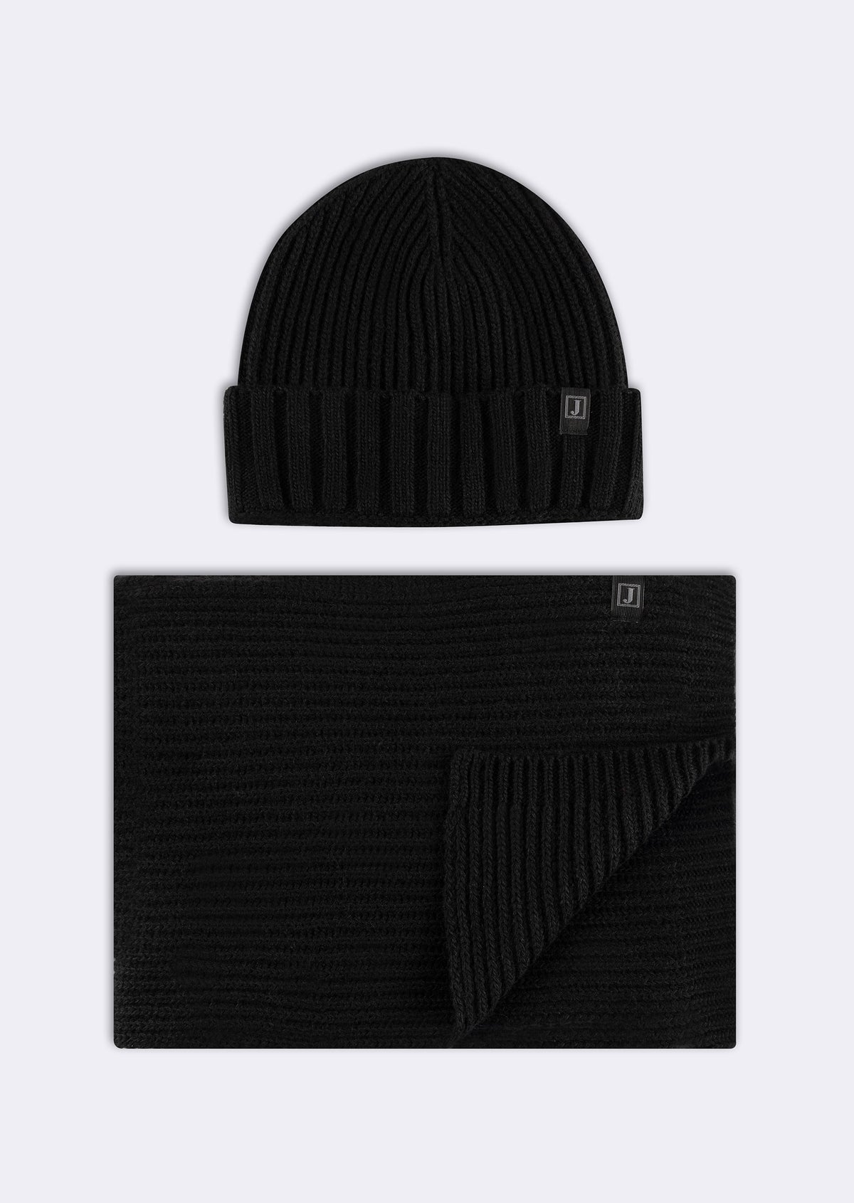 Black Scarf & Beanie Set