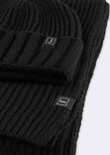 Black Scarf & Beanie Set
