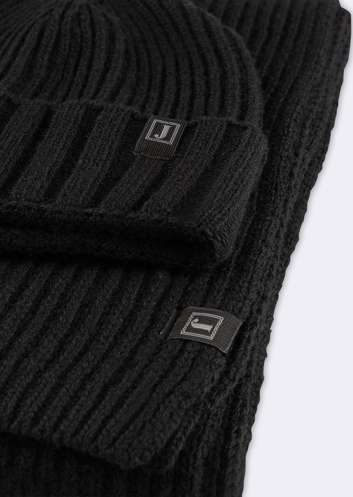 Black Scarf & Beanie Set