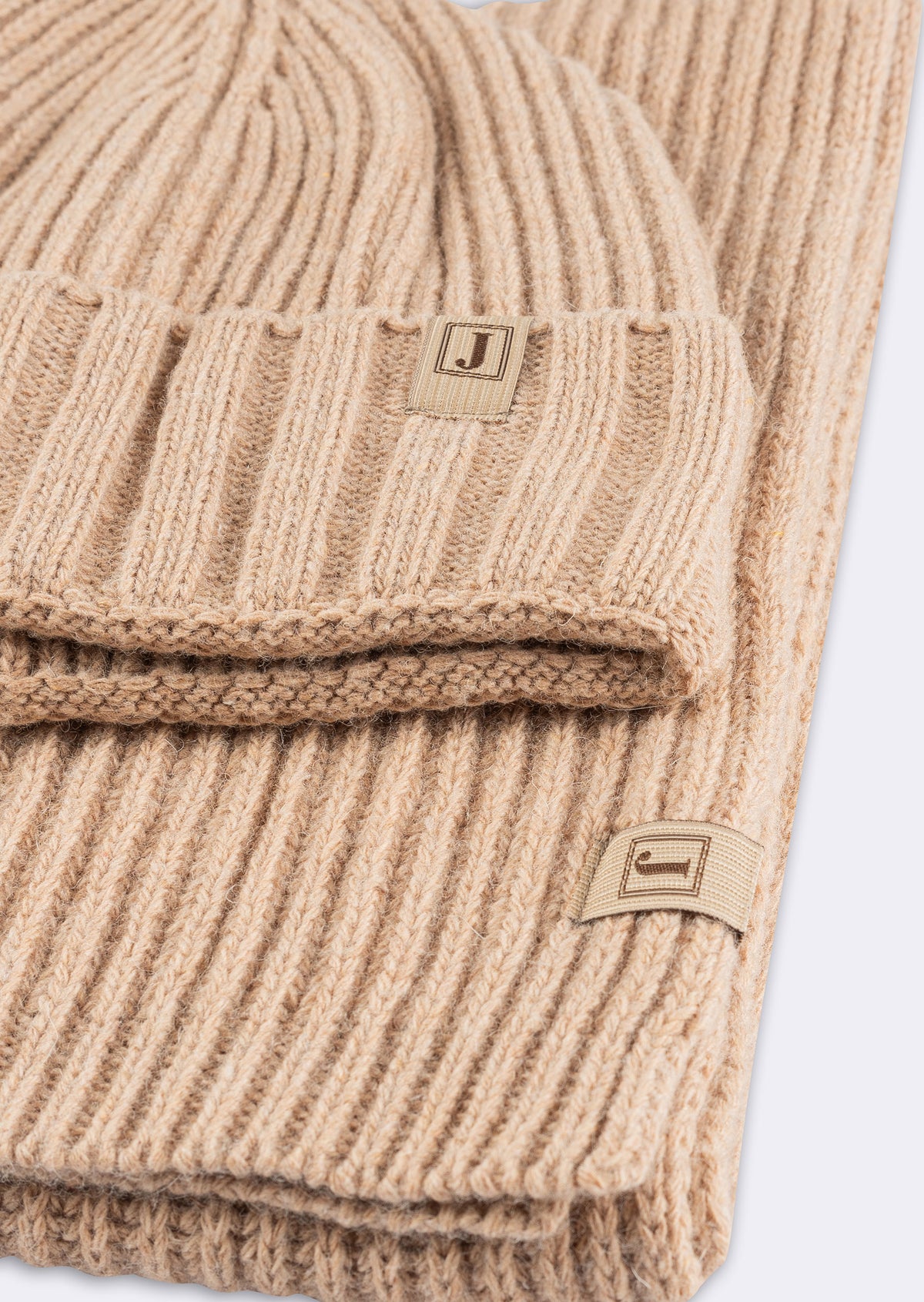 Beige Scarf & Beanie Set