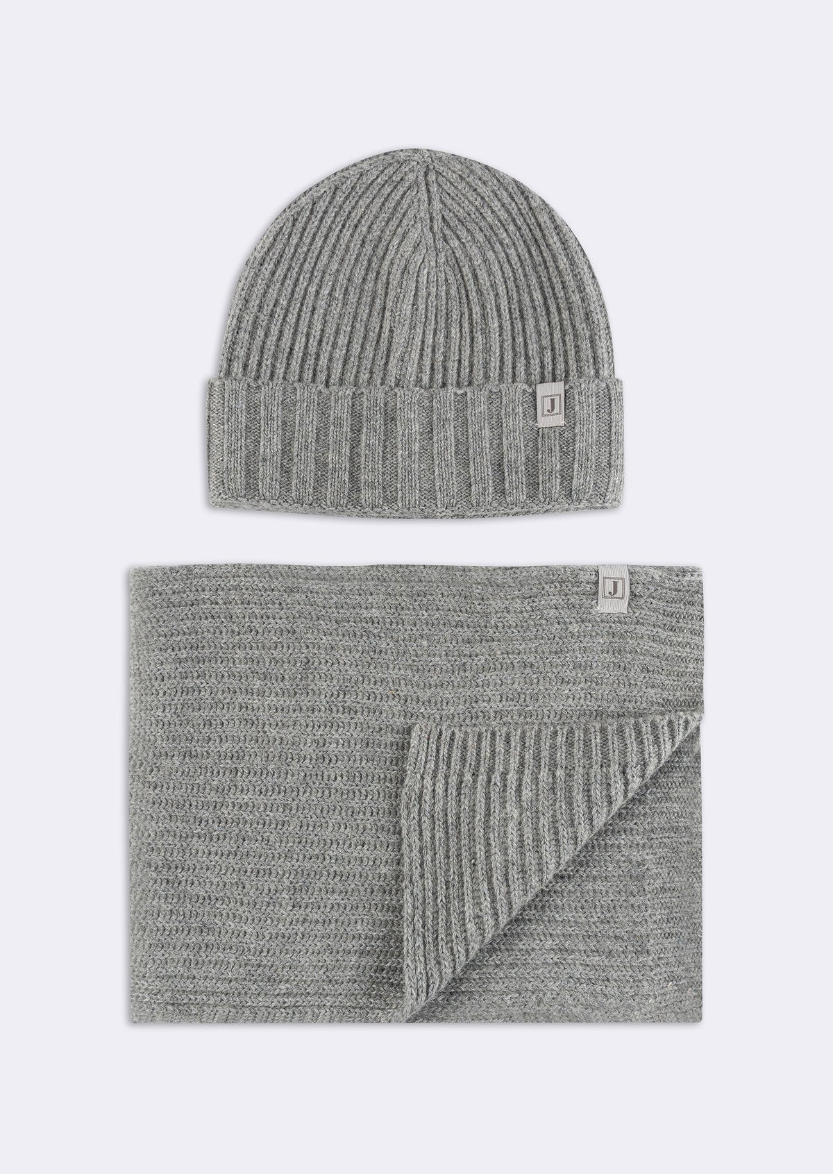 Grey Scarf & Beanie Set