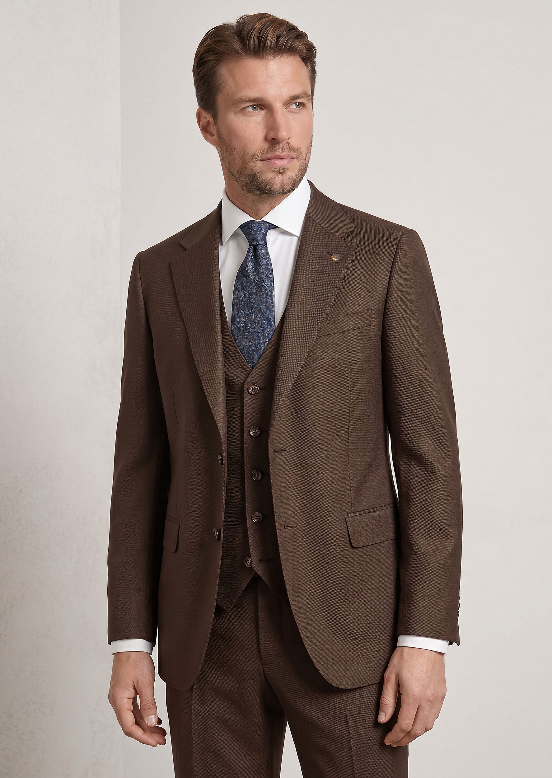 Brown Three-Piece Suit