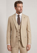 Beige Three-Piece Suit