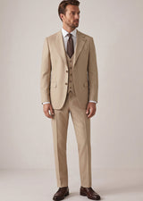 Beige Three-Piece Suit