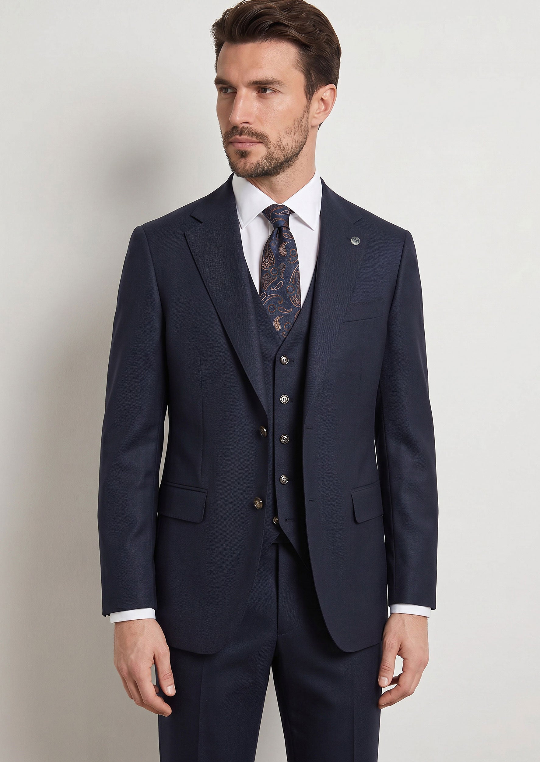 Navy Three-Piece Suit