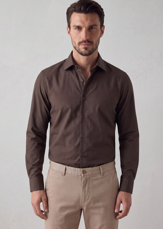 Brown Plain Shirt