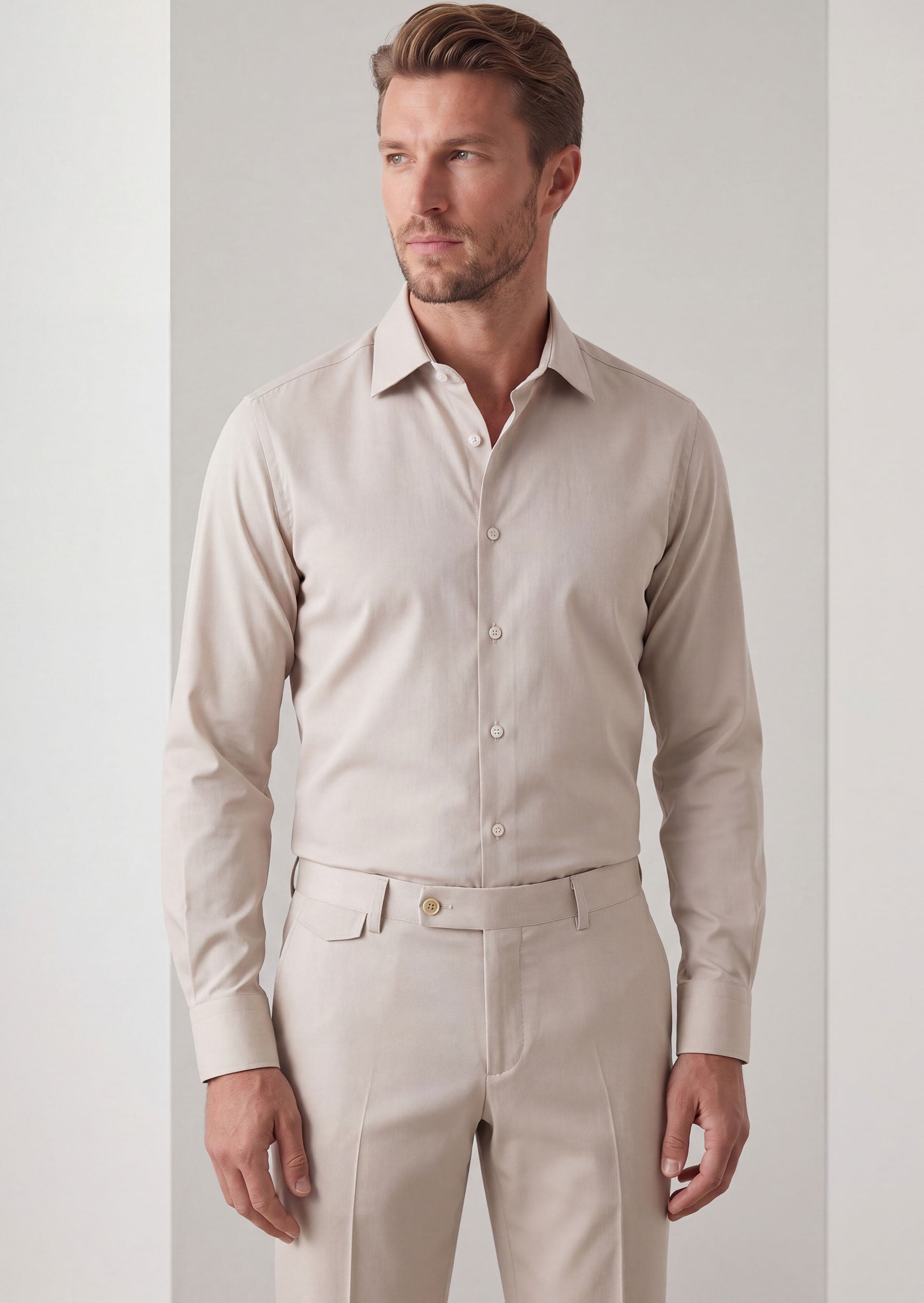 Beige Plain Shirt