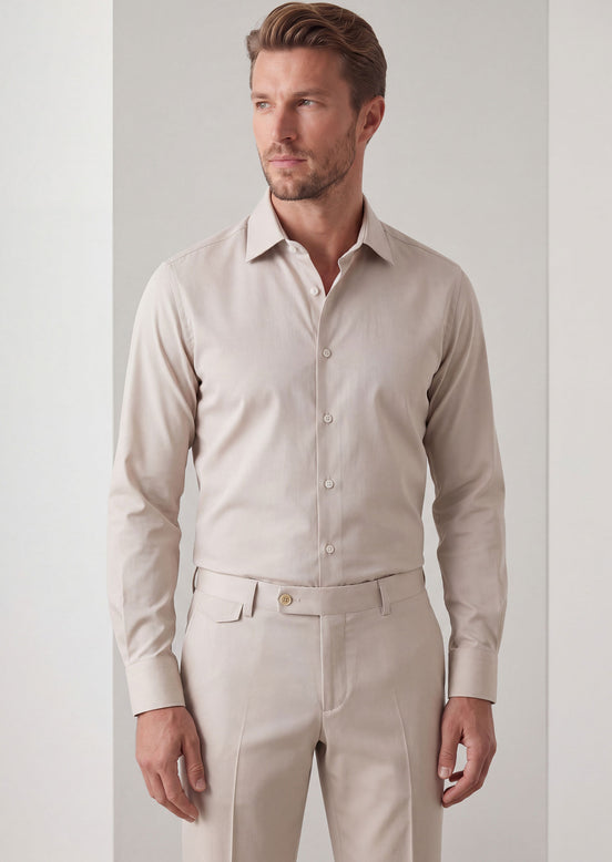 Beige Plain Shirt