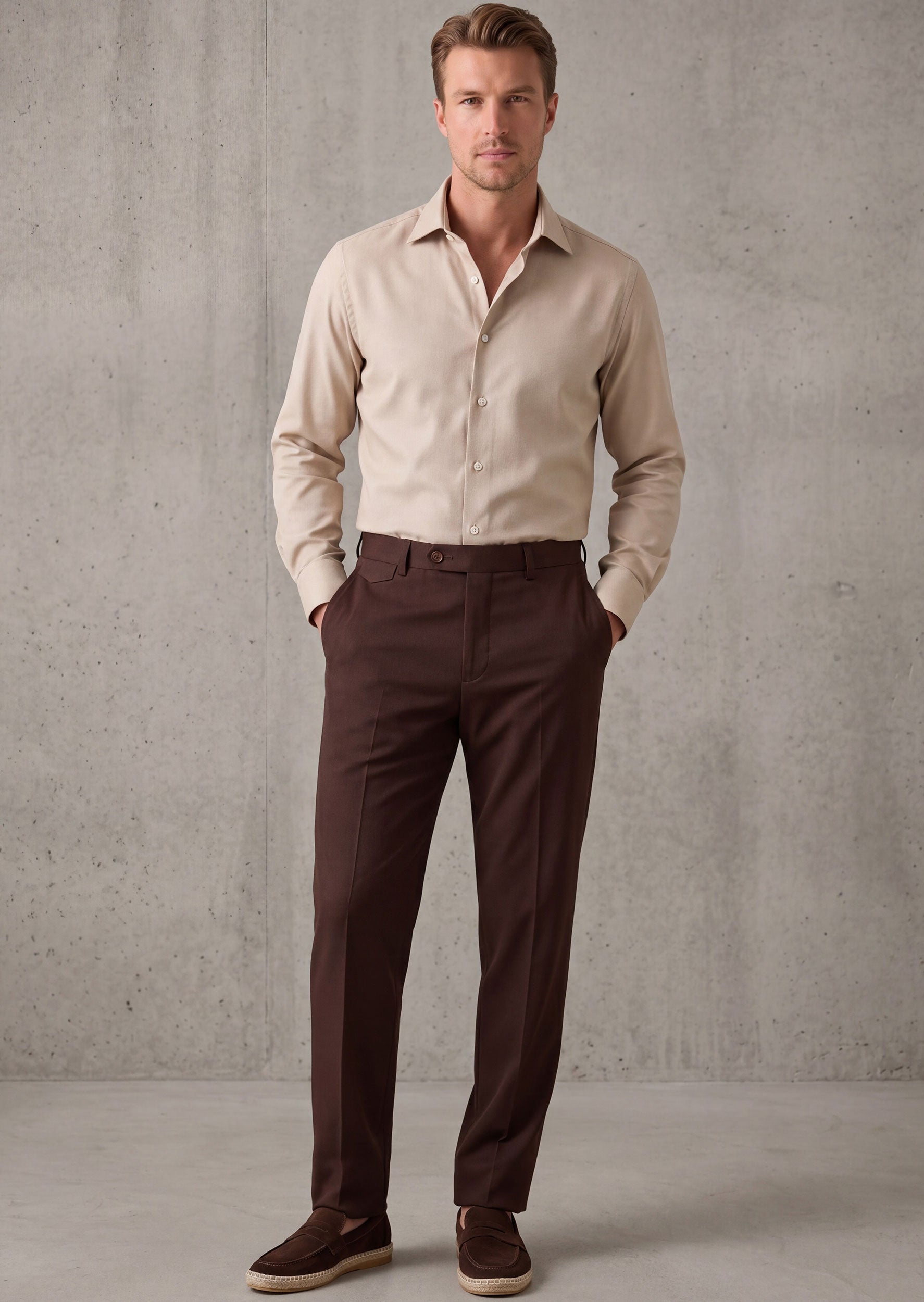 Beige Plain Shirt