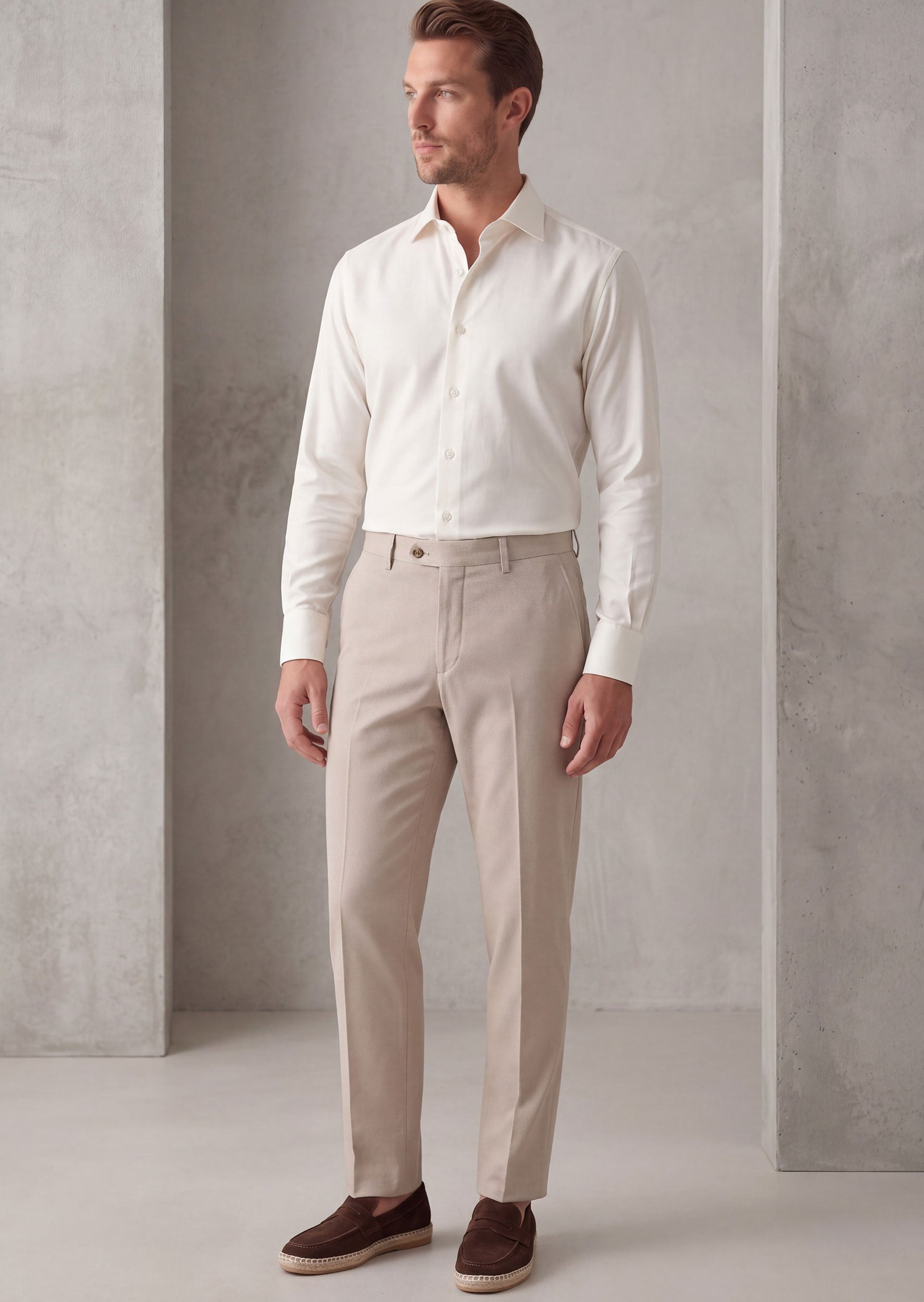 Cream Plain Shirt