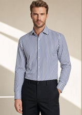 White - Navy Long Sleeve Shirt