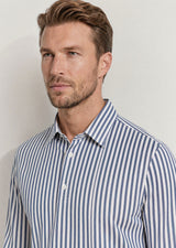 White - Navy Long Sleeve Shirt