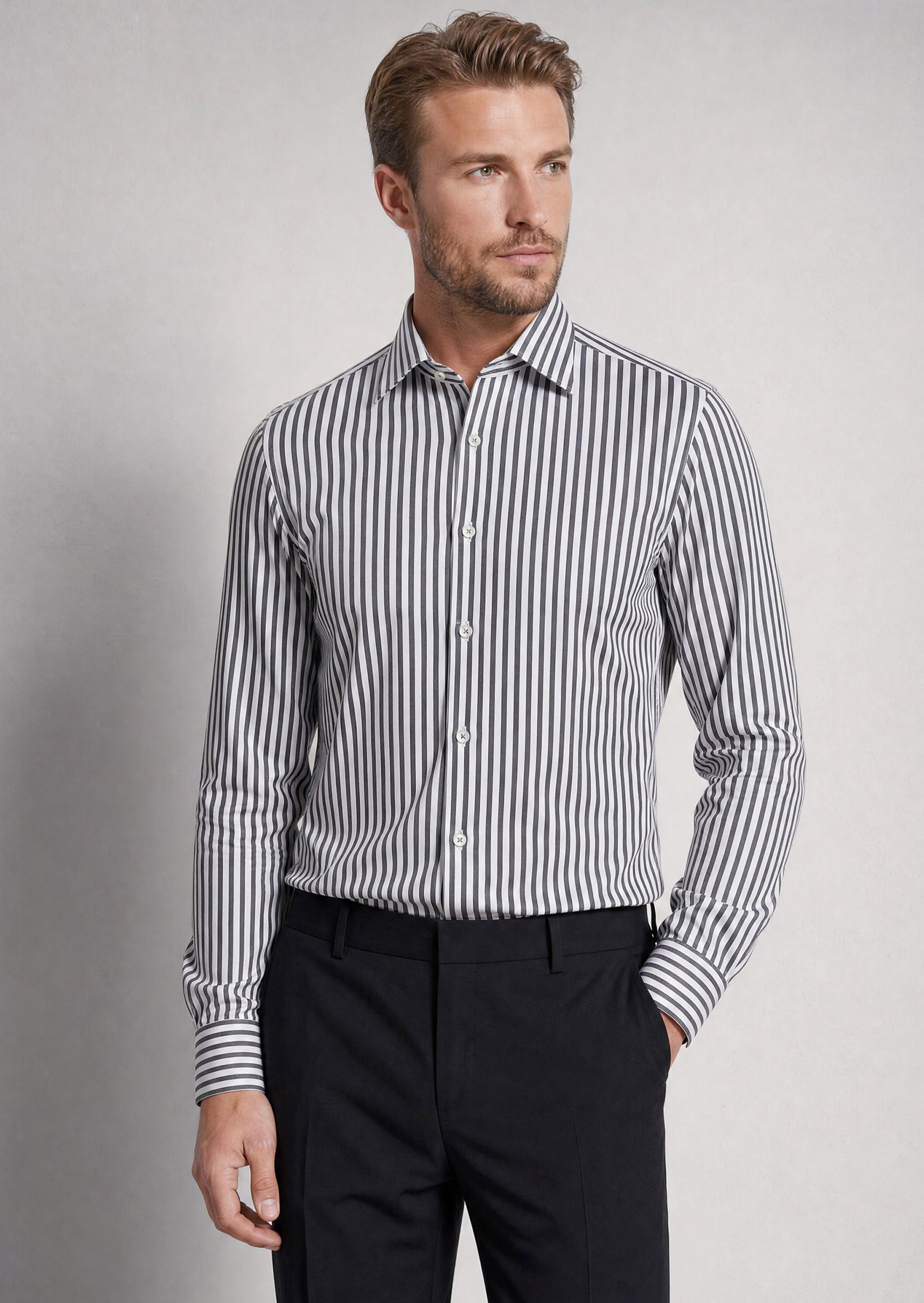 White - Black Long Sleeve Shirt