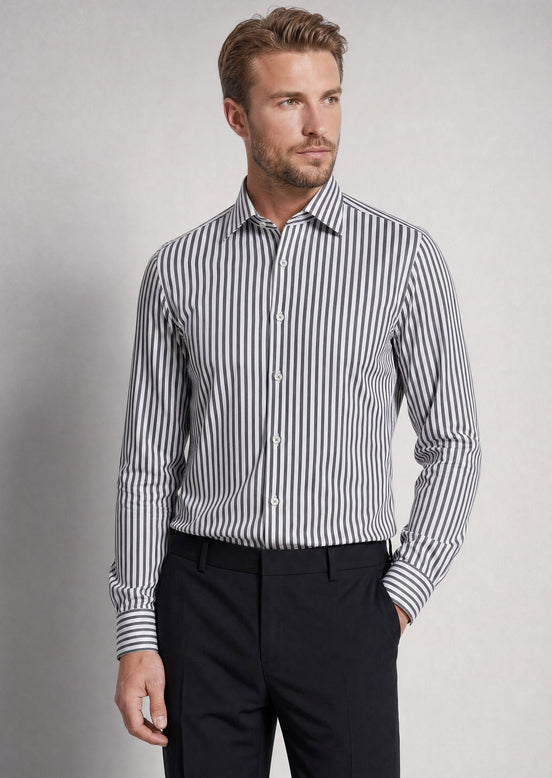 White - Black Long Sleeve Shirt