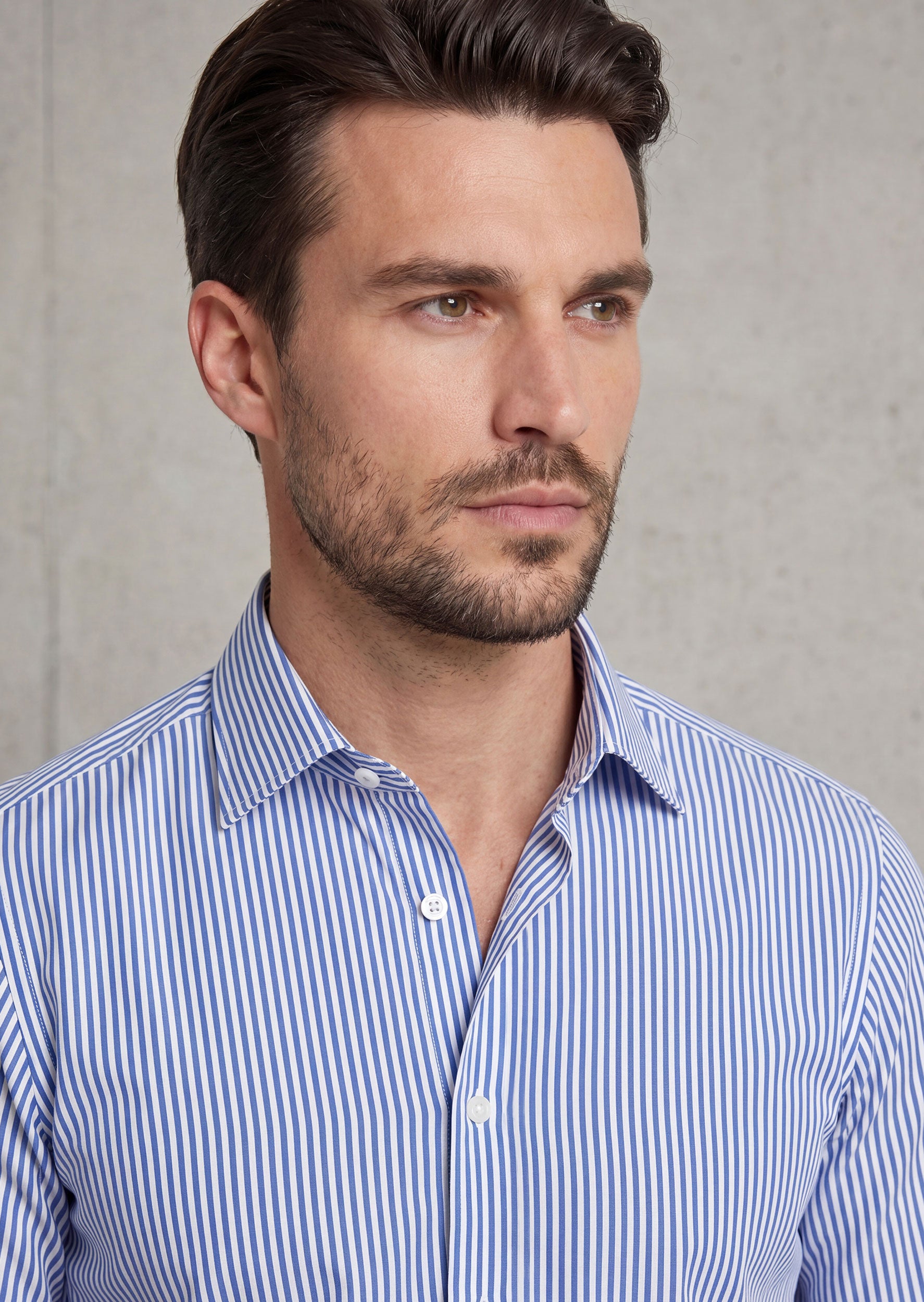 White - Navy Long Sleeve Shirt
