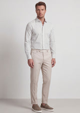 White - Khaki Long Sleeve Shirt