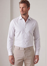 White - Brown Long Sleeve Shirt